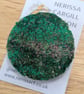 Heather Green Purple Abstract Embellished Recycled Textile 50mm Brooches  - Image 5