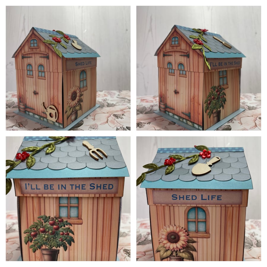 Greeting Card - Exploding Box Card - The Shed - by Carolee Crafts - C160