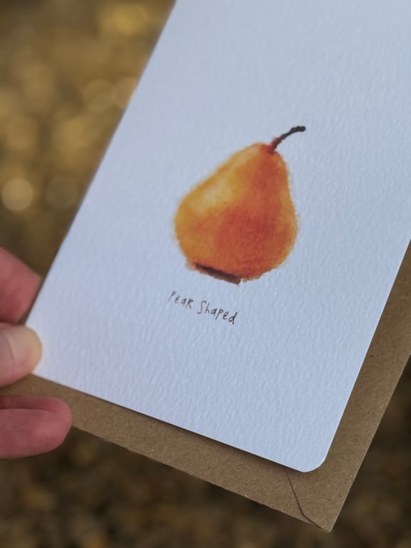 Pear Shaped blank greetings Card (QM276)