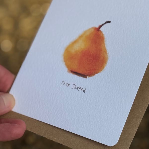 Pear Shaped blank greetings Card (QM276)