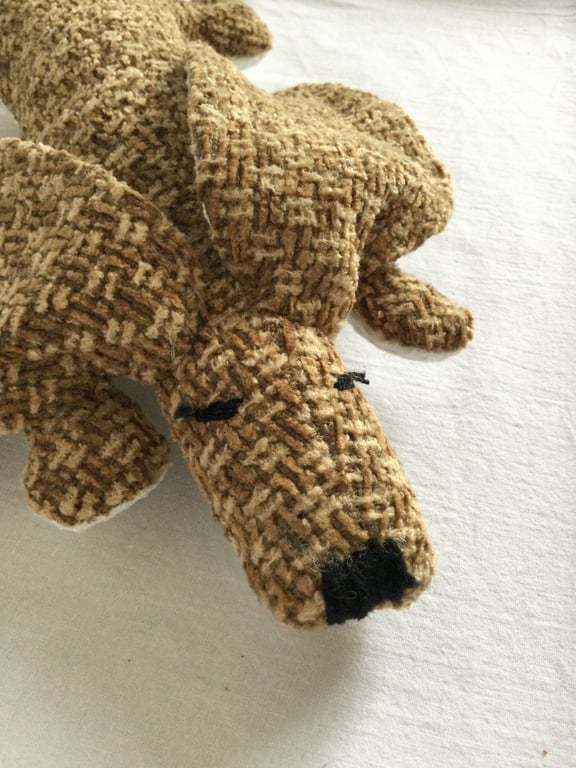 Brown toy dog. Small stuffed dog toy. Small gift for dog lover. Splat the dog.