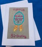 Happy hippie embroidered birthday card. - Image 3