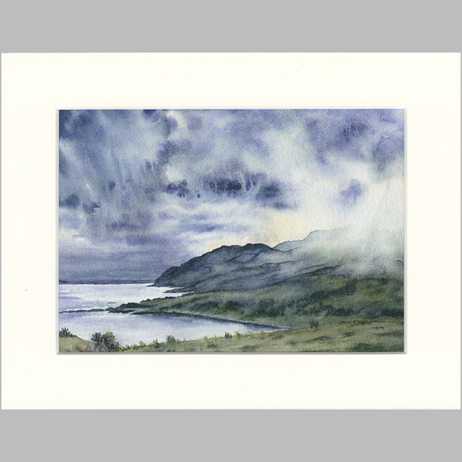  Mounted Giclée Print "Clouds Descend on Ben Hiant" 9" x 7"