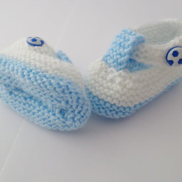 Baby boy football booties, T bar style shoes, premature, newborn baby gift