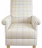 Laura Ashley Newquay Check Fabric Armchair Chair Accent Grey Yellow Adult Small - Image 1