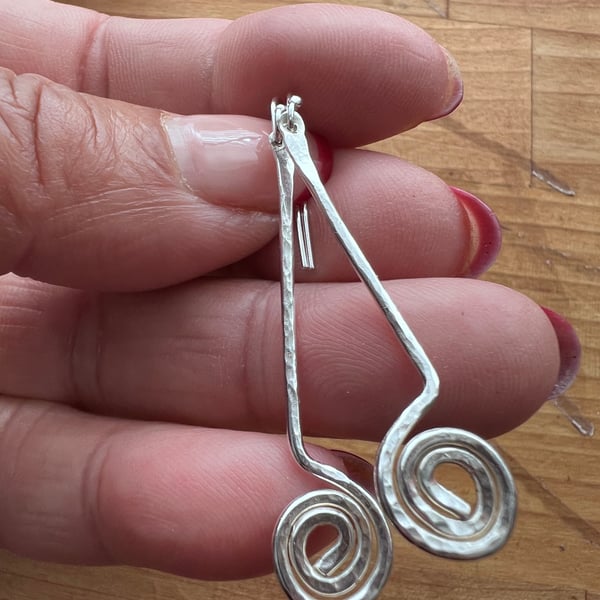 Spiral drop earrings- long