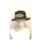 Waxed Cotton Bucket Hat Olive & Olive Blue Check