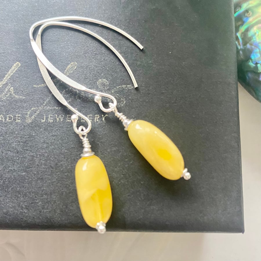 Baltic Butterscotch Amber sterling silver earrings