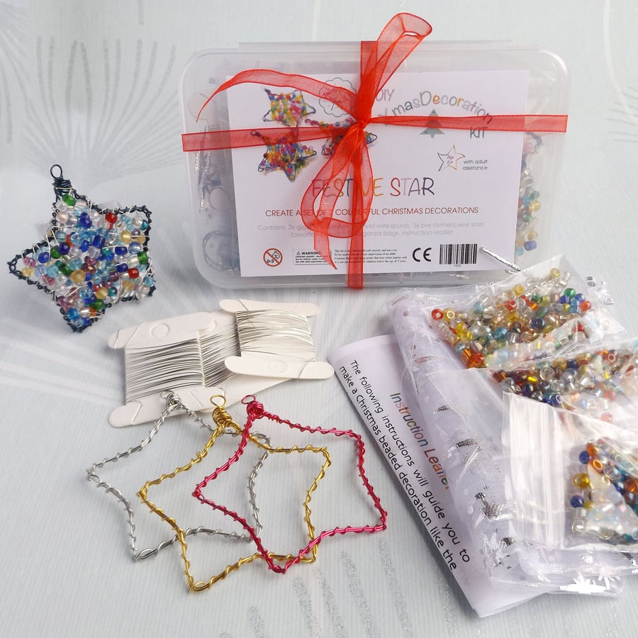  Set of 3 DIY Christmas Decorations, Kids Craft Kit Gift Set 