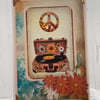 Greeting Card - Autumnal Hippy Greeting Card (Turntable)  by Carolee Crafts -C11