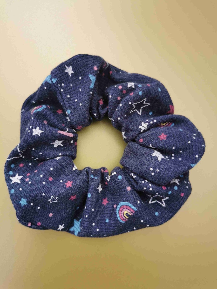 Ribbed Rainbow Scrunchie 