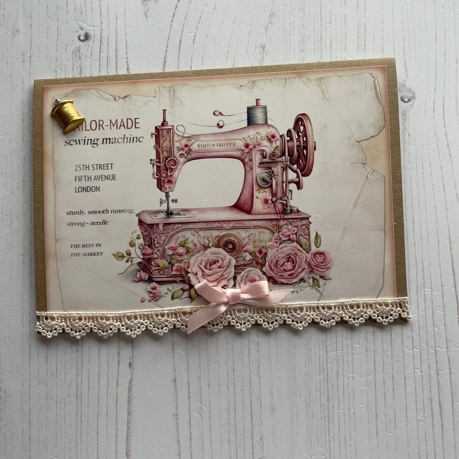 Sewing - Greeting Cards, Vintage Sewing Florals by Carolee Crafts  PB12 - 0027