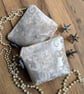 Make-up Bag or Toiletries Bag in Silver Beige Chenille  - Image 2