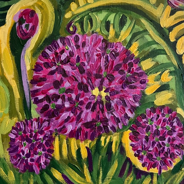 Allium flower painting 