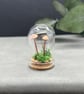 Miniature Toadstool Bell Jar Cloche Woodland Mushrooms Handmade Scene