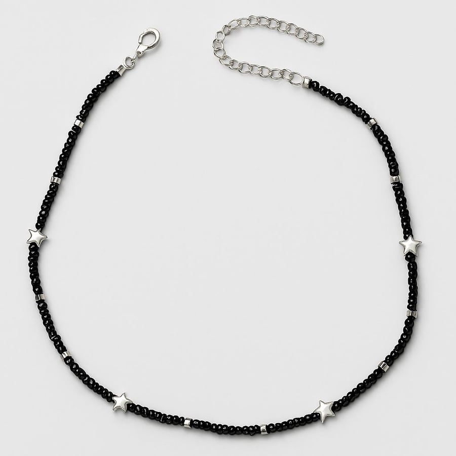 Black Starbrust necklace - minimalist necklace - gift for him and her