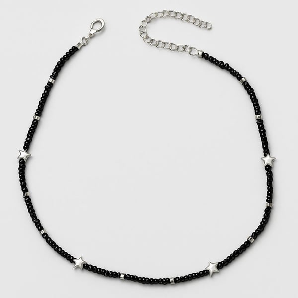 Black Starbrust necklace - minimalist necklace - gift for him and her