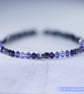 Swarovski and Hematite stretch beaded bracelet purple black - Image 4