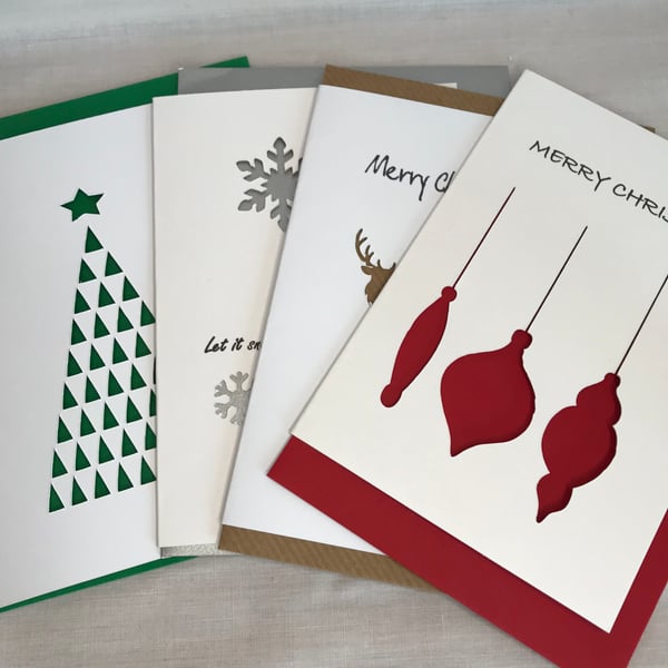 Christmas Greeting Cards A6, Pack of 8 Christmas cards with envelopes