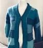 Turquoise striped open front cardigan  - Image 1