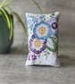 Vintage embroidered linen floral  tissue holder