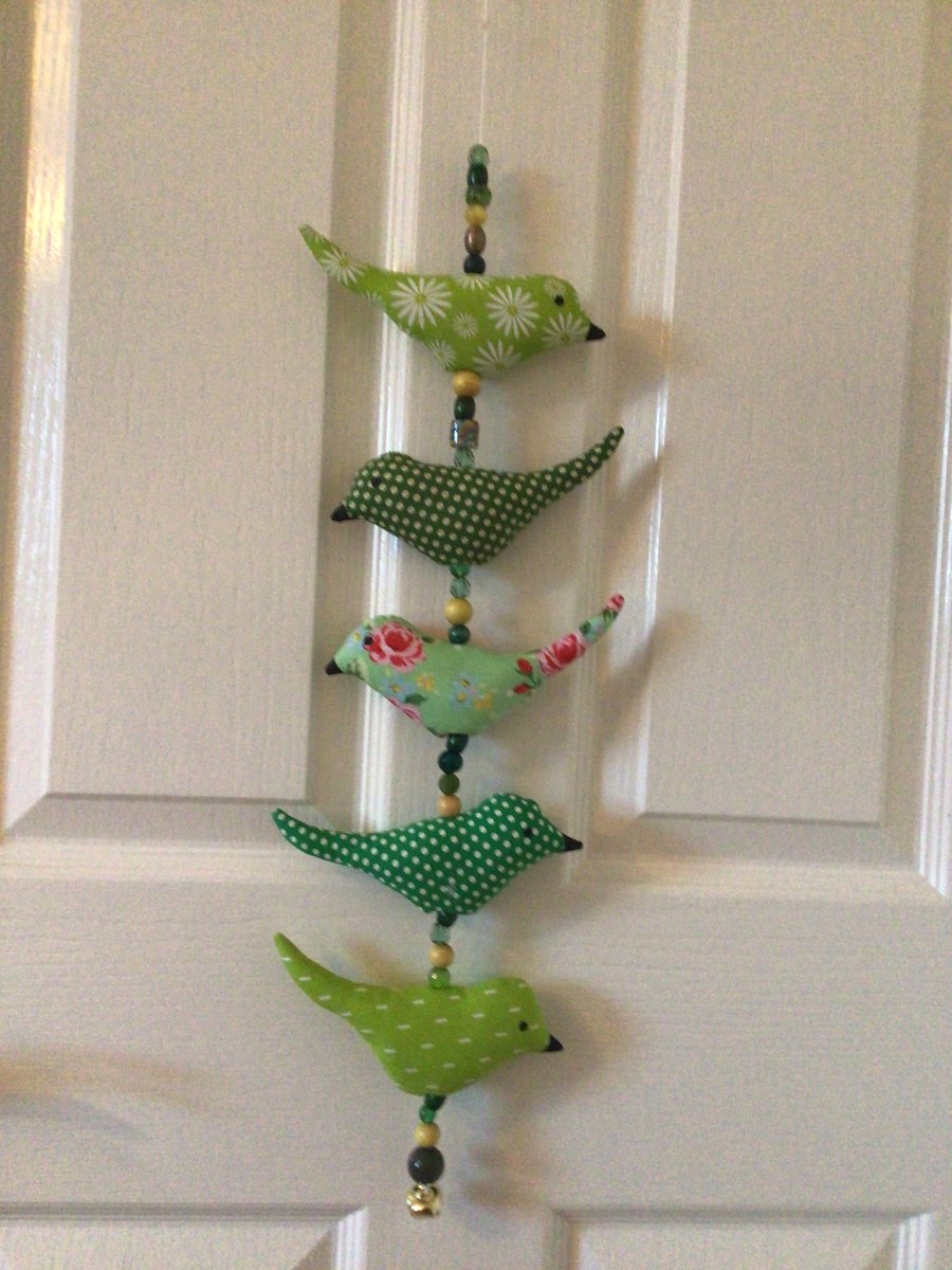 Bird decoration. Greens.