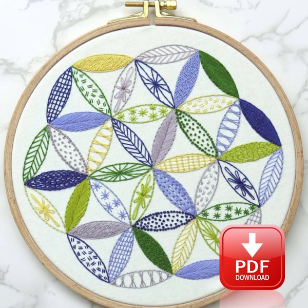 Starflower Embroidery Sampler PDF Pattern