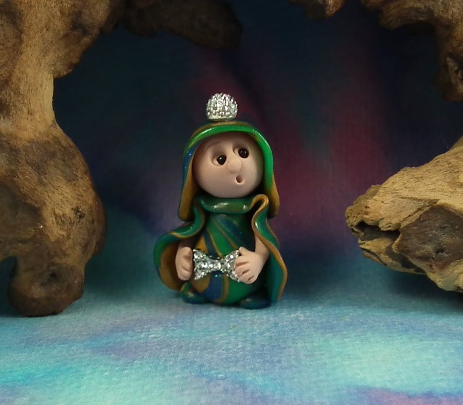 Tiny Princess Gnome 'Marina' with jewels OOAK Sculpt 