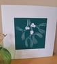 An original handprinted linoprint of a sprig of mistletoe  - Image 2