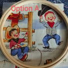 Lil Cowboys fabric hoop picture with embroidery, options, made to order 