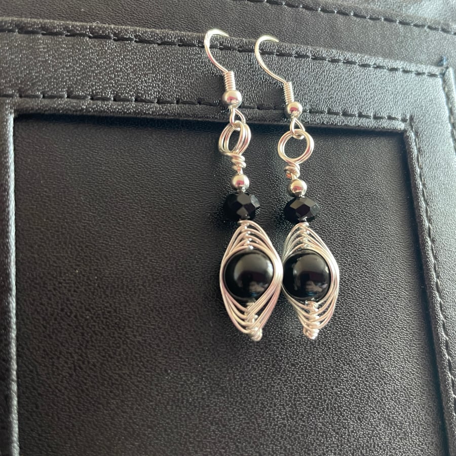 Black Onyx Gemstone Earrings