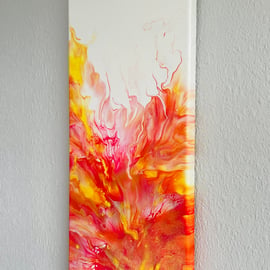 Vibrant Yellow, Orange & Pink Abstract Painting Wall Art