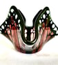 Handmade Plum Fused Glass Butterfly Handkerchief Candle Holder - Image 2