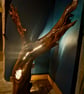 Large sculptural, timber floor lamp - Image 5
