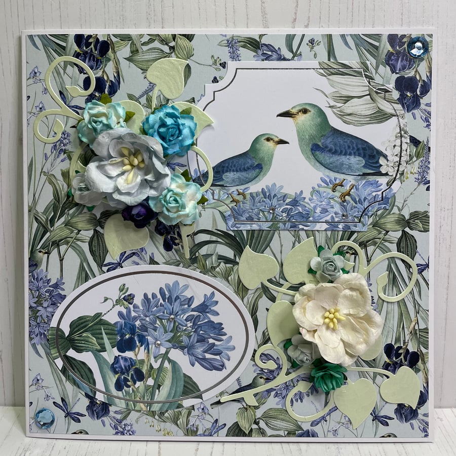 Greeting Card - irds and Blooms Luxury by Carolee Crafts - C 135