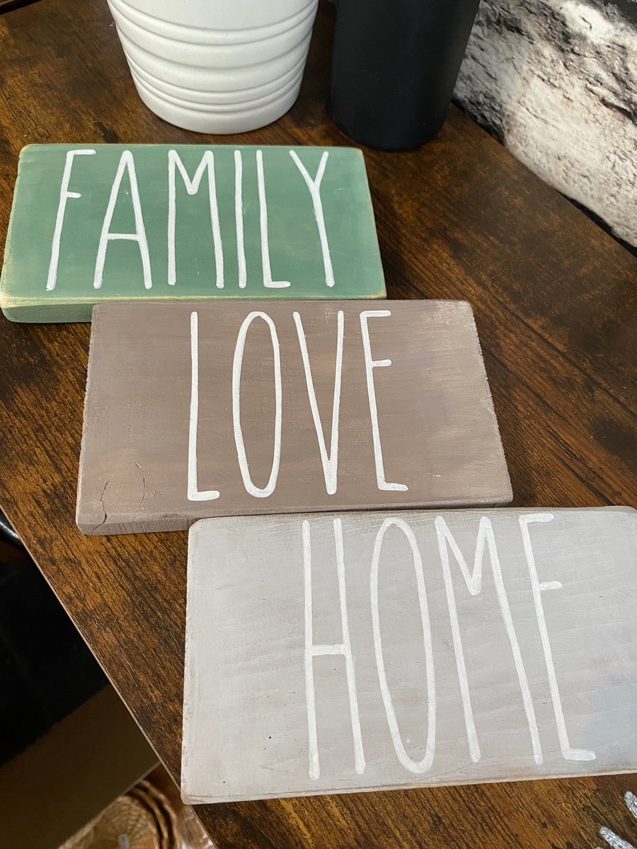 Solid Wood Freestanding House Signs Country Decor New Home Gift Plaques