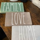 Solid Wood Freestanding House Signs Country Decor New Home Gift Plaques