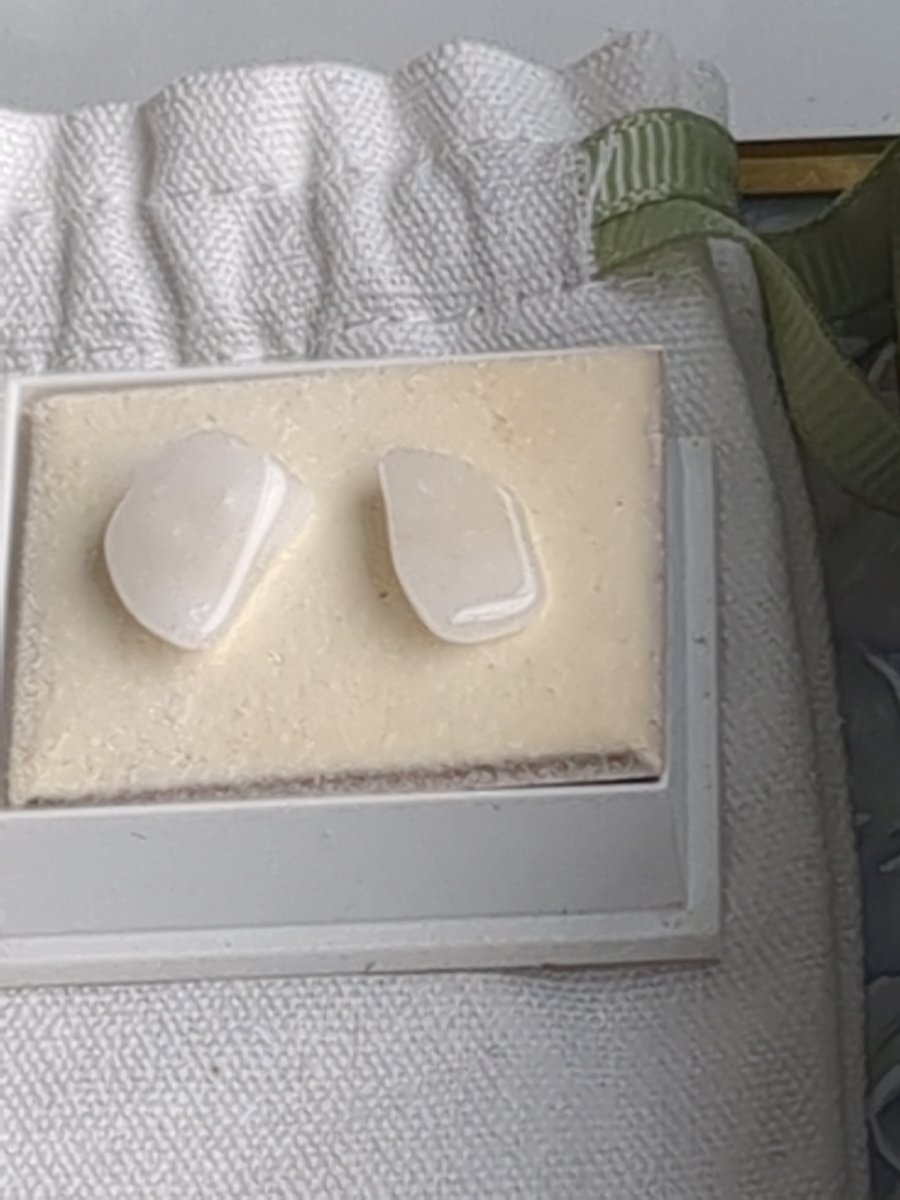 Snow quartz stud earrings 