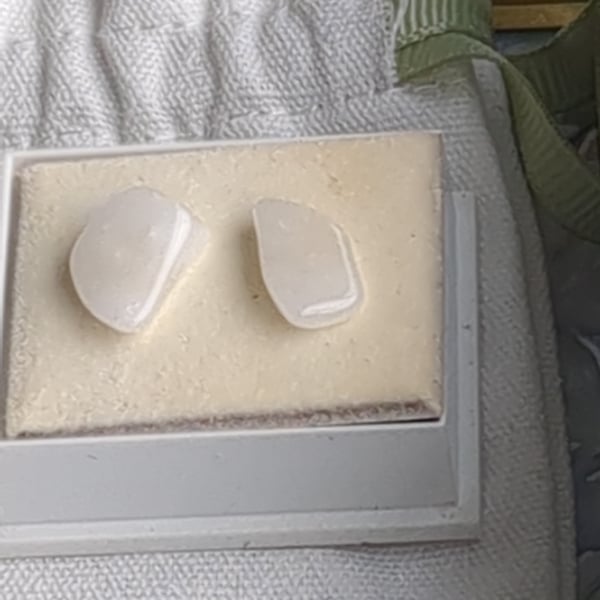 Snow quartz stud earrings 