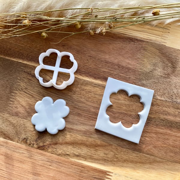 St Patrick's Day Four Leaf Clover Polymer Clay Cutter for jewellery making