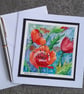 Blank Card. Birthday, Anniversary, Poppies. Keepsake Card. For All Occasions