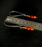 Red agate drop dangly earrings with large Sterling Silver safety hooks  - Image 4