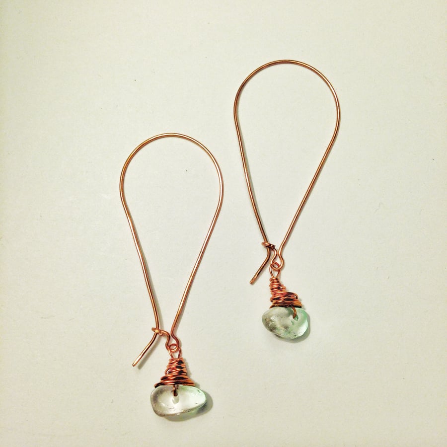 Glass and Copper earrings 