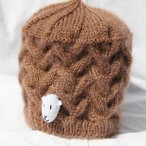 Hand Knitted Sheep Hat