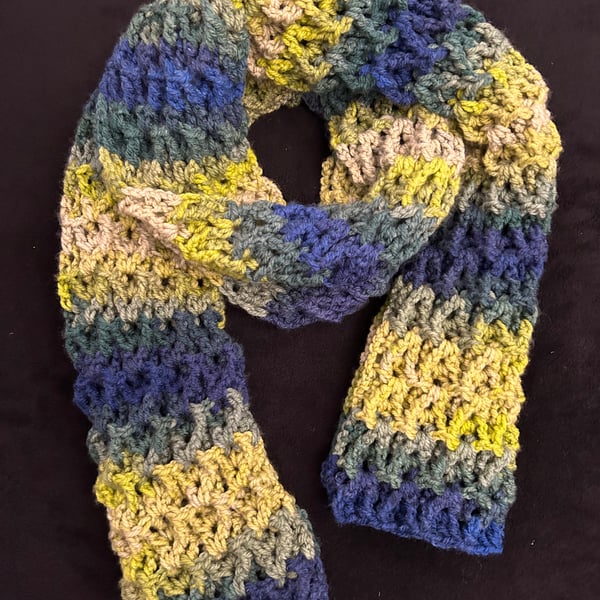 Hand Crochet Ombre Chunky Scarf