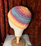 Multi-Coloured Chunky and Funky Crocheted Hat with Fun and removable Pom-Pom  - Image 3