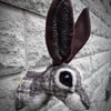 Hare head brown and beige tweed  faux taxidermy