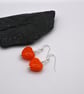 orange glass heart earrings - Image 2