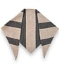 Triangle Scarf in Ecru with Navy ticking stripe - Image 2