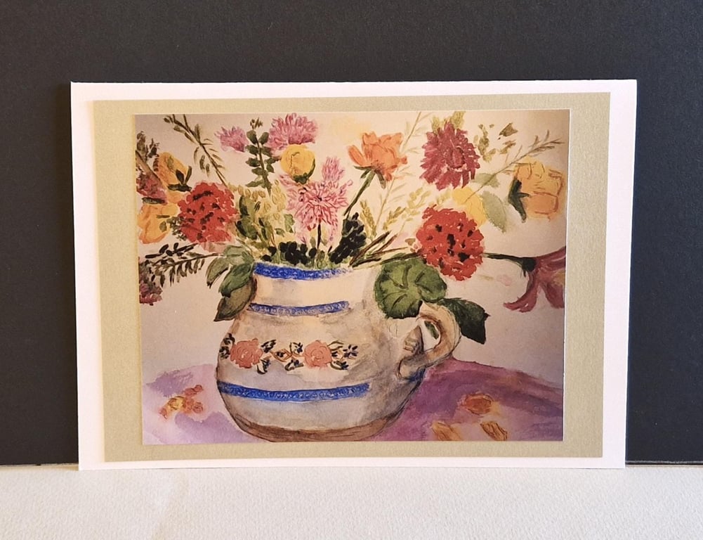 Greetings Card (Blank) A5 - 'Happy Flowers': Print of an Original Painting
